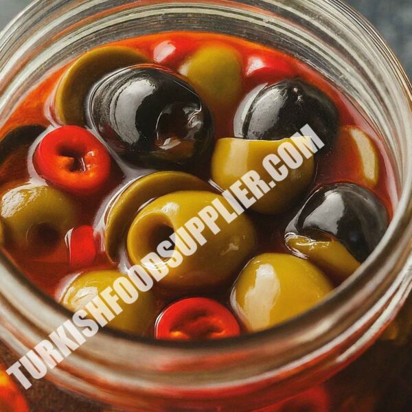 Sliced Green and Black Olives with Chili & Herbs Mix - Image 4