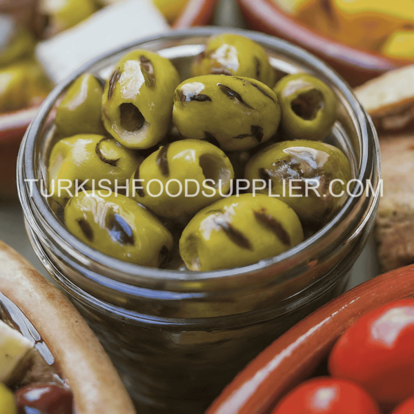 Grilled Green Olives