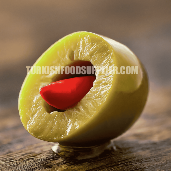 Red Chili Stuffed Green Olives - Image 3