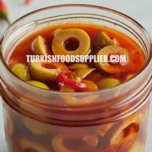 Sliced Green Olives with Chili & Herbs Mix